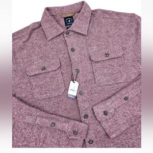 Johnnie-O Top Shelf Carl Knit Flannel Shirt Jacket Maroon XL. NWT MSRP $198.